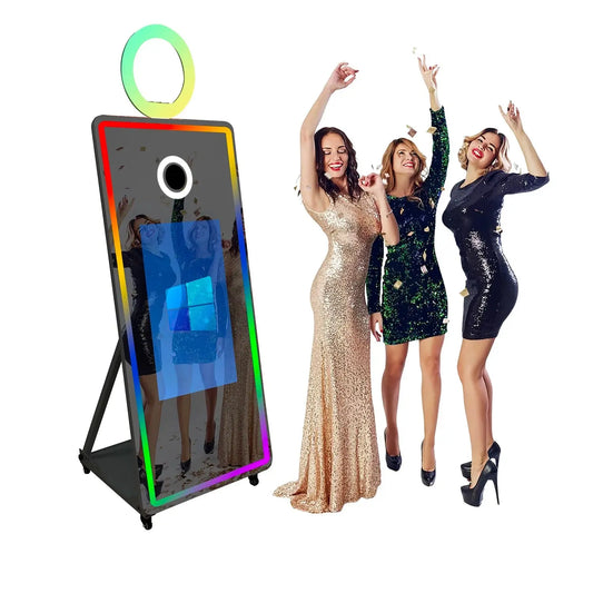 Portable Selfie Mirror Photo Booth Machine 32 Inch or 43inch Touch Screeen With Camera Printer For Party